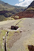 Pisac, archeological complex, water channels carved in the stone